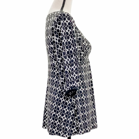 MAX Studio Black Geometric 3/4 Sleeve Blouse - Picture 4 of 10